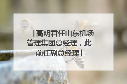 高明君任山东机场管理集团总经理，此前任副总经理